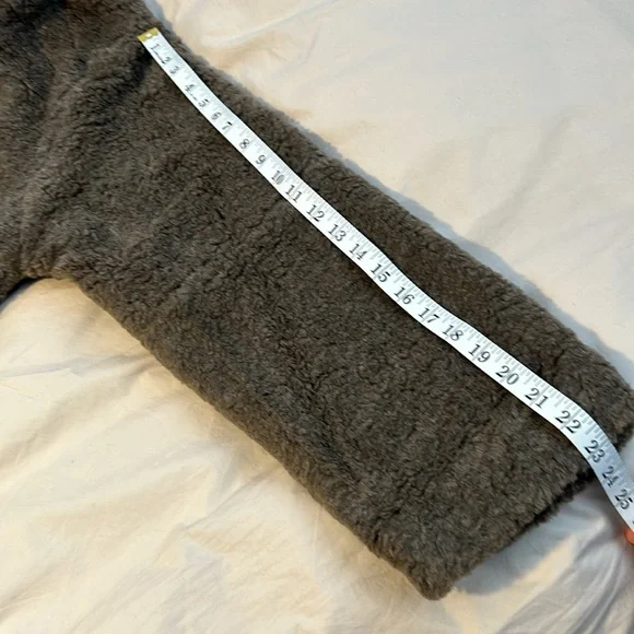 THAKOON Hooded Long Line Teddy Duster Shearling Coat Oversized Relaxed Fit XL - Picture 13 of 14